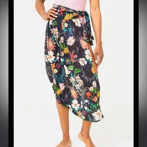 Evi Grintela shirt dress cover swim skirt floral Sz XS